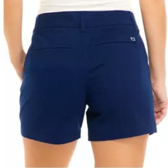 Crown & Ivy Women’s Short Caroline Button/Zip Navy Chino Size-4P EUC - Picture 2 of 5